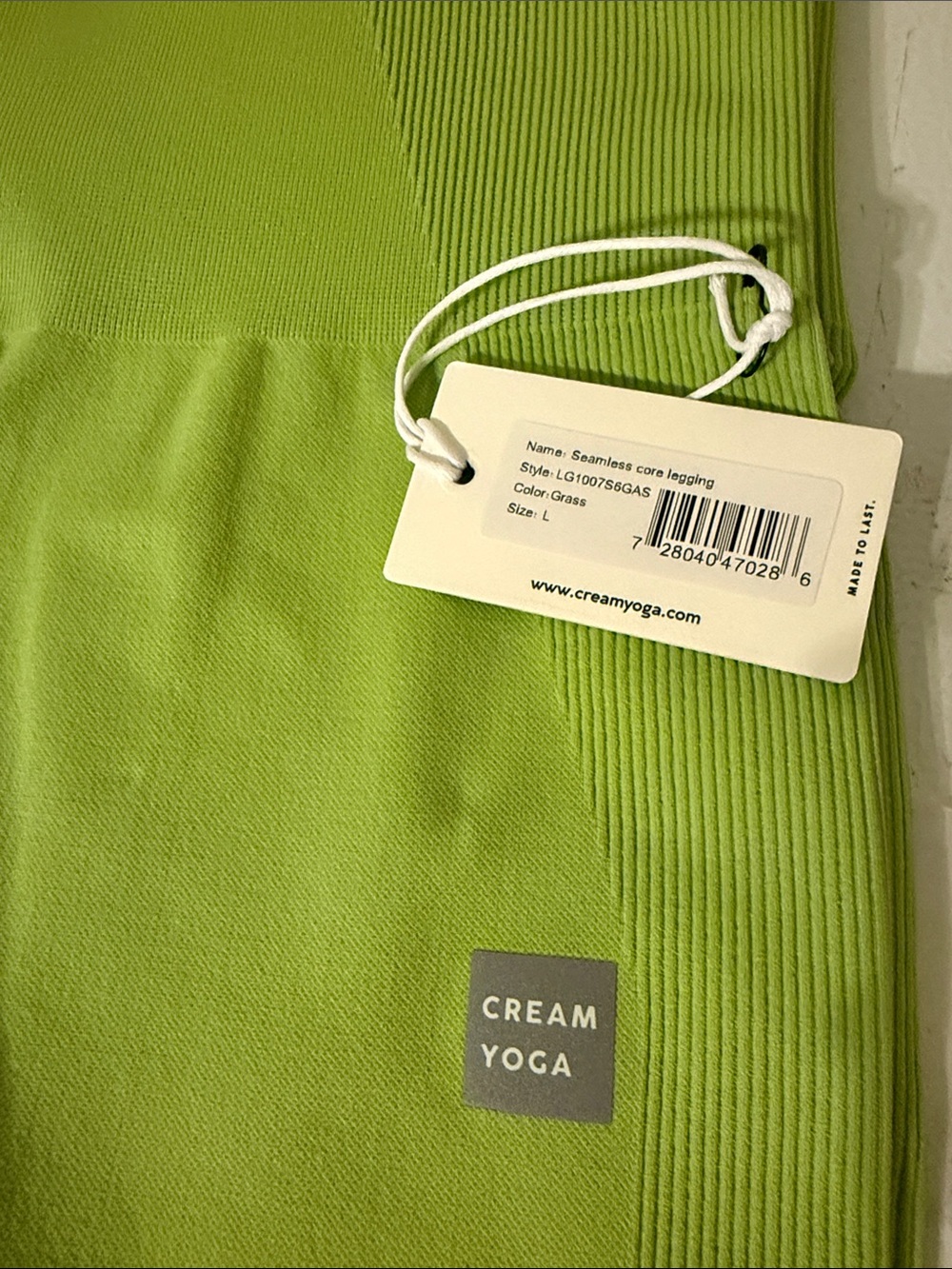 Cream Yoga High-Waist Lime Green Leggings - Picture 2 of 4